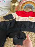 Conjunto 2 piezas negro con rojo osito